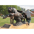 animal métal bronze jardin haute qualité vie taille tiger statue